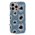 Kreative PU-Telefonhülle aus schwarzem Denim mit mehreren Löchern und Spitze, For iPhone 16 Pro Max, For iPhone 16 Pro, For iPhone 16 Plus, For iPhone 16, For iPhone 15 Pro Max, For iPhone 15 Pro, For iPhone 15 Plus, For iPhone 15, For iPhone 14 Plus...