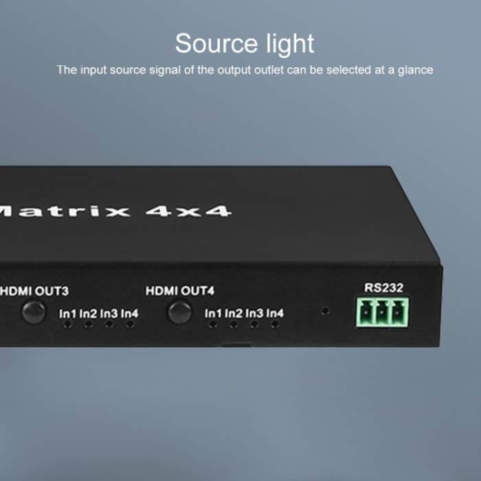 Measy MT4344 4K 30Hz 4 In 4 Out HDMI Matrix Switch unterstützt nahtloses Umschalten, EU Plug, US Plug, UK Plug, AU Plug – Bild 6