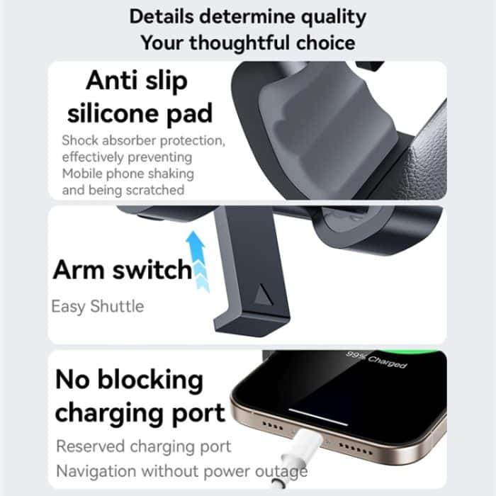 Yesido C240 ​​Auto-Telefonhalter, drehbar, für Lüftungsschlitze, für Mercedes Benz, C240 – Bild 12