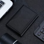 Dreifach faltbare Brieftasche, Telefonhalter, MagSafe, Kartentasche aus Leder