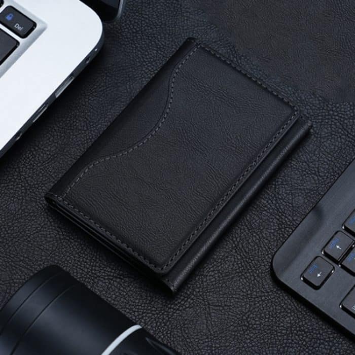 Dreifach faltbare Brieftasche, Telefonhalter, MagSafe, Kartentasche aus Leder – Bild 1