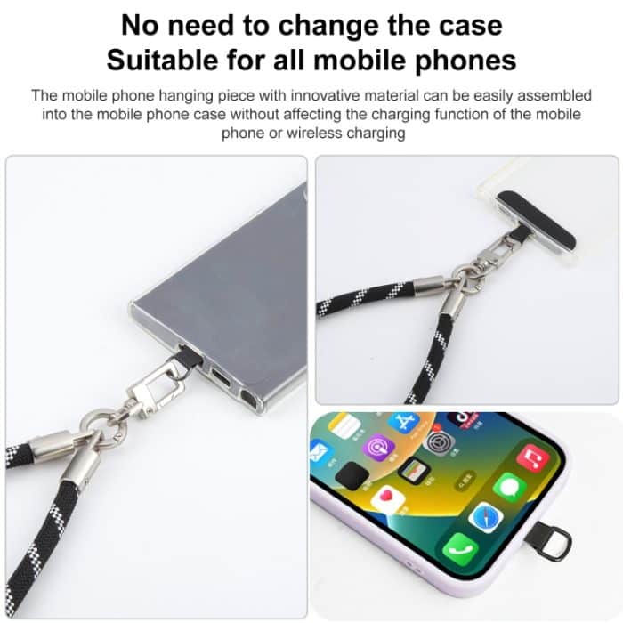 Handy-Handgelenkschlaufe mit Metallschnalle in Perlsilber, kurzes Umhängeband – Bild 2