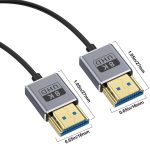 0,7 m gewickeltes koaxiales 8K 48 Gbps HDMI 2.1-Kabel, Straight to Straight, Upward Bend, Downward Bend, Right Bend, Left Bend – Bild 2