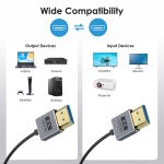 0,7 m gewickeltes koaxiales 8K 48 Gbps HDMI 2.1-Kabel, Straight to Straight, Upward Bend, Downward Bend, Right Bend, Left Bend – Bild 3