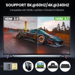 0,7 m gewickeltes koaxiales 8K 48 Gbps HDMI 2.1-Kabel, Straight to Straight, Upward Bend, Downward Bend, Right Bend, Left Bend – Bild 4