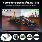 0,7 m gewickeltes koaxiales 8K 48 Gbps HDMI 2.1-Kabel, Right to Right Elbow, Right to Left Elbow, Left to Left Elbow – Bild 4