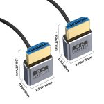 0,7 m gewickeltes koaxiales 8K 48 Gbps HDMI 2.1-Kabel, Up to Up Elbow, Up to Down Elbow, Down to Down Elbow – Bild 2