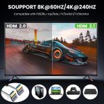 0,7 m gewickeltes koaxiales 8K 48 Gbps HDMI 2.1-Kabel, Up to Up Elbow, Up to Down Elbow, Down to Down Elbow – Bild 4