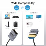 0,7 m gewickeltes koaxiales 8K 48 Gbps HDMI 2.1-Kabel, Male to Female Up Elbow, Male to Female Down Elbow, Male to Female Right Elbow, Male to Female Straight, Male to Female Left Elbow – Bild 3