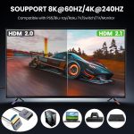 0,7 m gewickeltes koaxiales 8K 48 Gbps HDMI 2.1-Kabel, Male to Female Up Elbow, Male to Female Down Elbow, Male to Female Right Elbow, Male to Female Straight, Male to Female Left Elbow – Bild 4