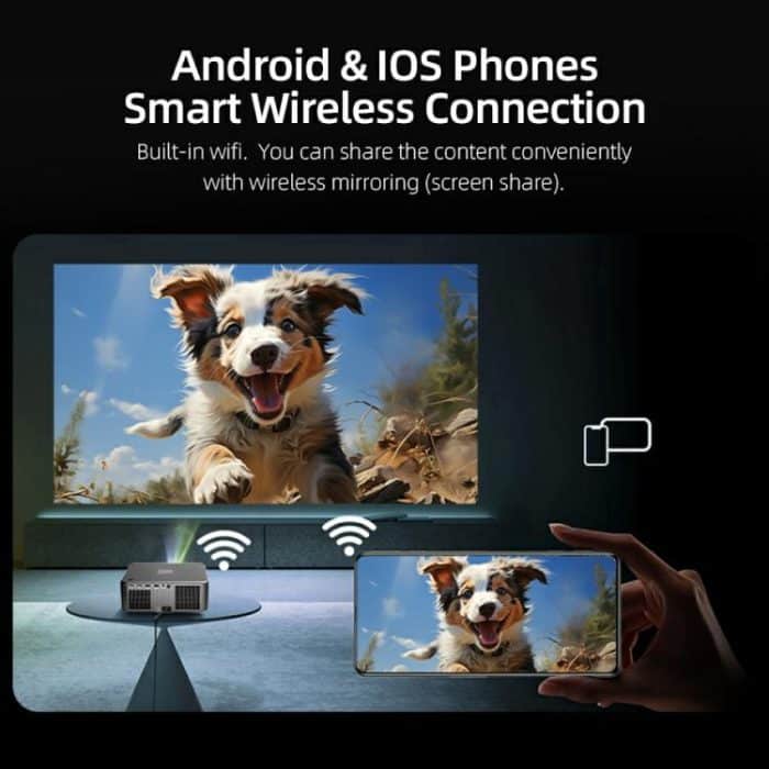 AUN U002 1920x1080P 970ANSI Android 12 Heimkino-Smart-Projektor, US Plug, UK Plug, AU Plug, EU Plug – Bild 11