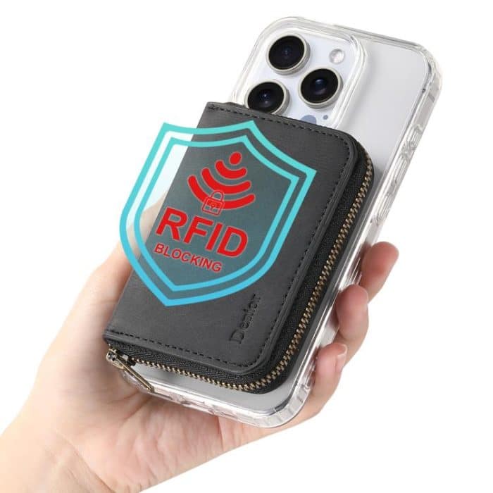 Denior V17 Skin Feel MagSafe RFID Reißverschluss-Kartenetui – Bild 5