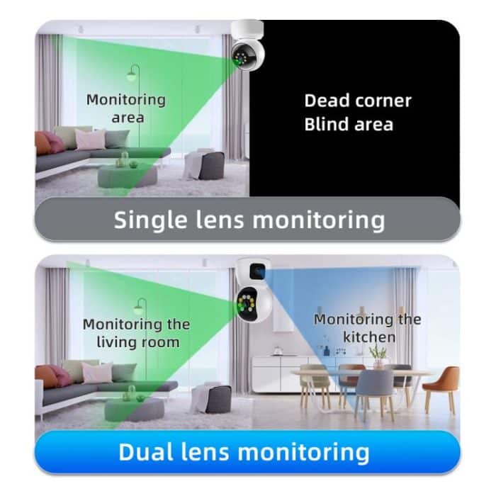 K12 1080P HD Dual-Objektiv Dual-Bild Kabellose WiFi-Kamera – Bild 9