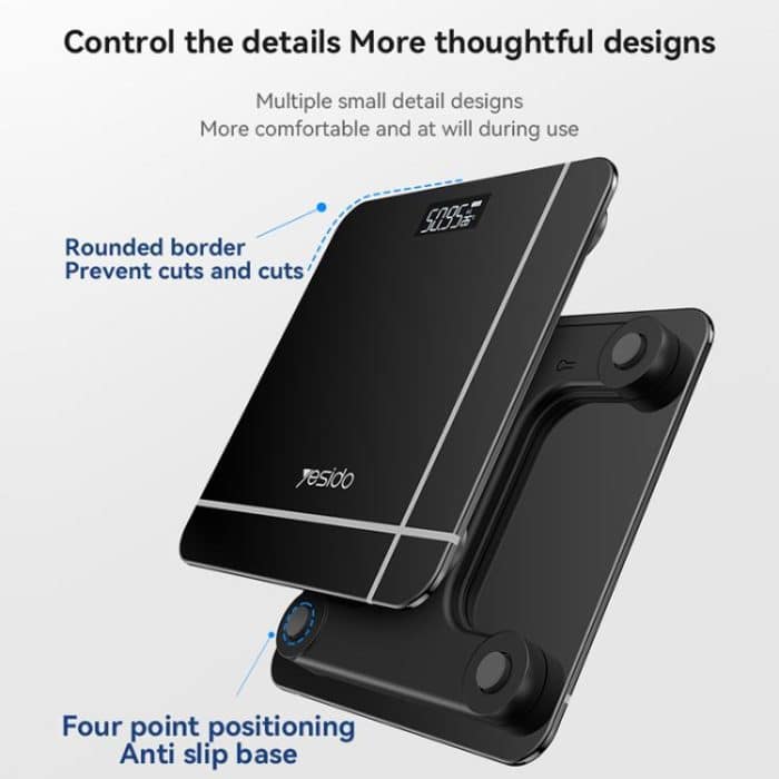 Yesido MG09 Intelligente elektronische Personenwaage, Größe: 26 x 26 x 2,35 cm, MG09 – Bild 9