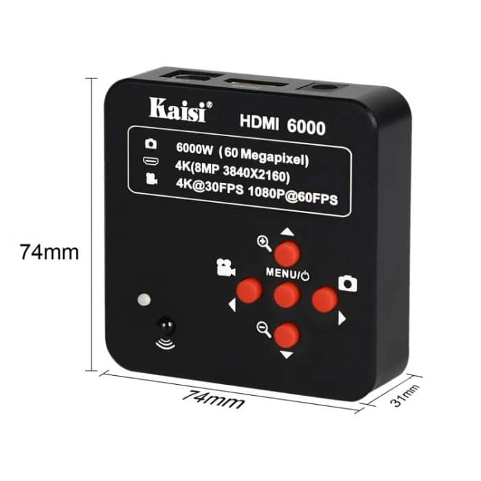 Kaisi HDMI 6000 HDMI/USB-Dualschnittstelle 60MP 4K Ultra HD Mikroskop-Industriekamera, US Plug, EU Plug – Bild 2