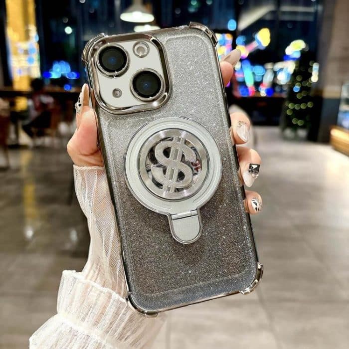 Space Gradient Glitter MagSafe Holder Handyhülle mit Linsenfolie, For iPhone 15 Plus – Bild 1