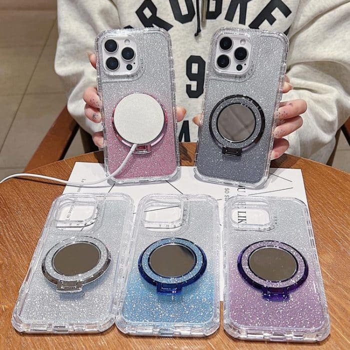 Spiegelhalter Glitzer MagSafe Handyhülle, For iPhone 13, For iPhone 12 – Bild 2