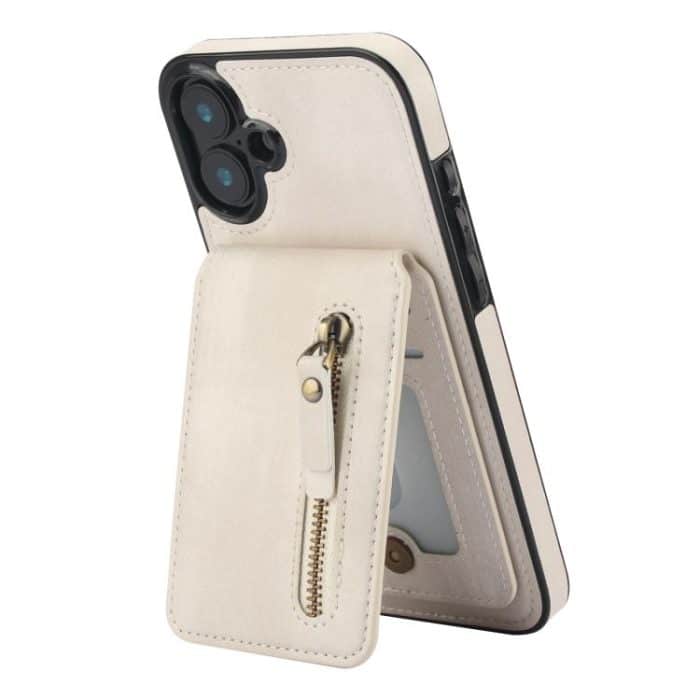 Reißverschluss-Geldbörse, geteilte MagSafe-Telefonhülle aus Leder mit Rückseite, For iPhone 16 Plus, For iPhone 16, For iPhone 15 Pro Max – Bild 3