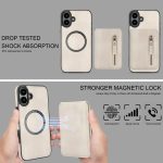 Reißverschluss-Geldbörse, geteilte MagSafe-Telefonhülle aus Leder mit Rückseite, For iPhone 16 Plus, For iPhone 16, For iPhone 15 Pro Max – Bild 7