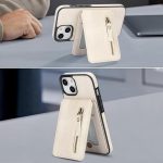 Reißverschluss-Geldbörse, geteilte MagSafe-Telefonhülle aus Leder mit Rückseite, For iPhone 14 Plus, For iPhone 14, For iPhone 14 Pro – Bild 3