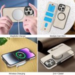 Reißverschluss-Geldbörse, geteilte MagSafe-Telefonhülle aus Leder mit Rückseite, For iPhone 11 Pro Max, For iPhone 11, For iPhone 11 Pro – Bild 4