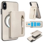 Reißverschluss-Geldbörse, geteilte MagSafe-Telefonhülle aus Leder mit Rückseite, For iPhone X / XS, For iPhone XR, For iPhone XS Max
