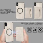 Reißverschluss-Geldbörse, geteilte MagSafe-Telefonhülle aus Leder mit Rückseite, For iPhone X / XS, For iPhone XR, For iPhone XS Max – Bild 7