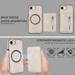 Reißverschluss-Geldbörse, geteilte MagSafe-Telefonhülle aus Leder mit Rückseite, For iPhone 16e, For iPhone 16 Pro Max, For iPhone 16 Pro – Bild 7