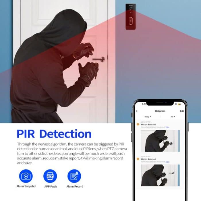 ESCAM V5 TUYA 1080P Intelligente Zwei-Wege-Sprache Nachtsicht Drahtlose Türklingel, V5 – Bild 8