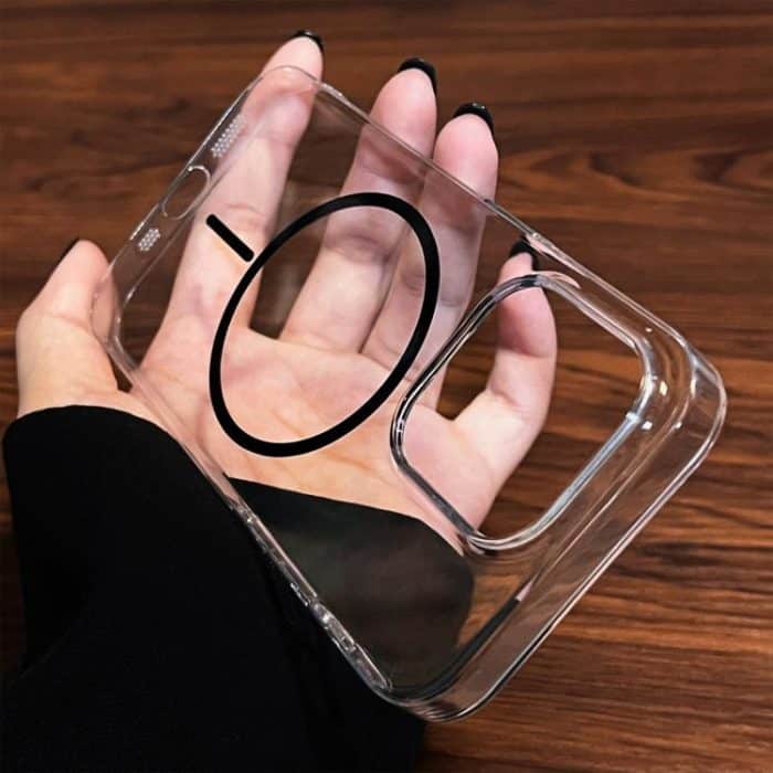 Transparente, dünne, runde PC-MagSafe-Telefonhülle, For iPhone 15 Plus / 14 Plus, For iPhone 15, For iPhone 14 / 13 – Bild 3