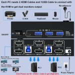 KC-KVM8202 8K 60Hz USB3.0 / HDMI 2-Port Dual-Monitor KVM-Switch, US Plug, EU Plug, UK Plug, AU Plug – Bild 8
