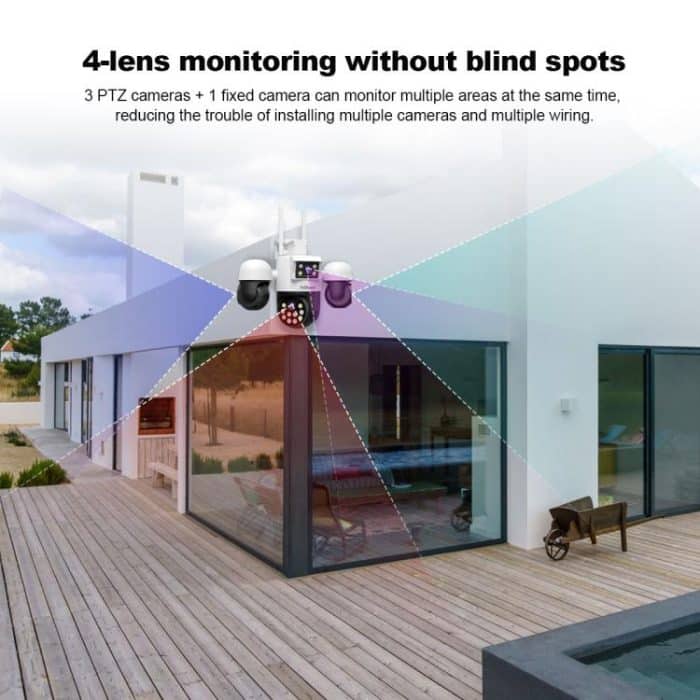 SriHome SH069 8MP 3X Digitalzoom HD-Vierobjektiv-Überwachungskamera, US Plug, EU Plug, AU Plug, UK Plug – Bild 5
