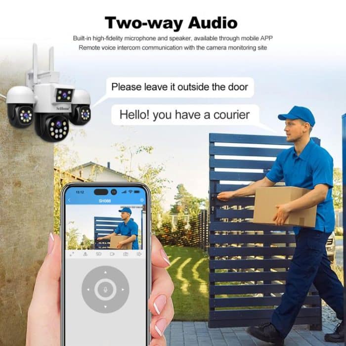 SriHome SH069 8MP 3X Digitalzoom HD-Vierobjektiv-Überwachungskamera, US Plug, EU Plug, AU Plug, UK Plug – Bild 7