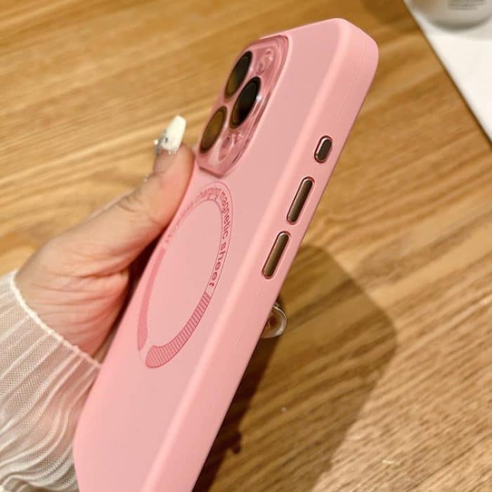 MagSafe Silikon-Telefonhülle mit kleinem Fenster und Acrylglaslinse, For iPhone 15 Pro Max, For iPhone 15 Pro – Bild 4