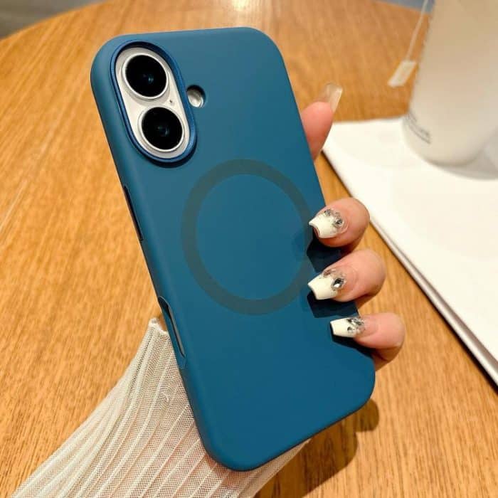 Metal Frame Liquid Silicone MagSafe Phone Case, For iPhone 16 Plus, For iPhone 16 – Bild 7