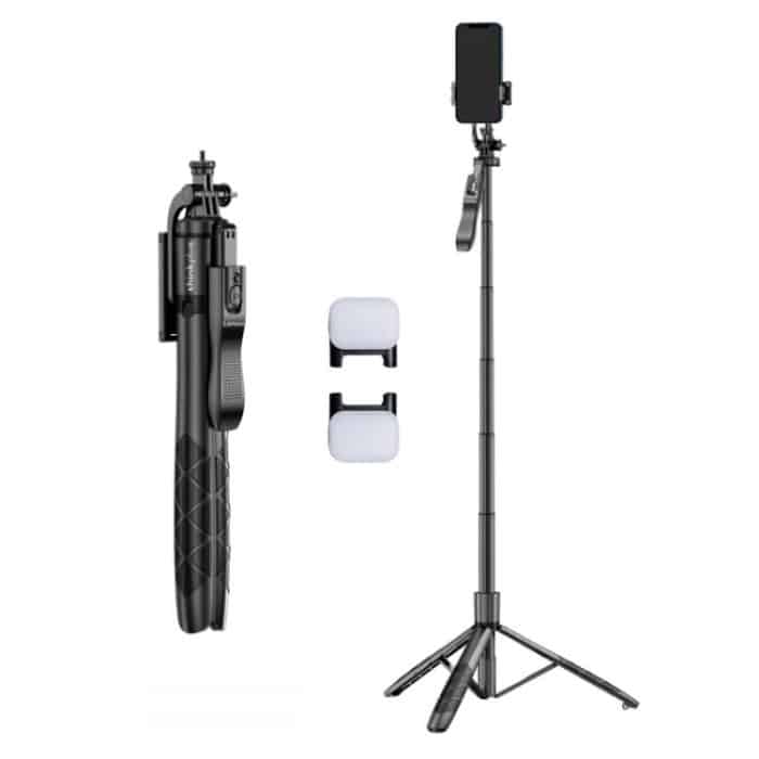 EDA007740601A.jpg Lenovo Thinkplus H18L Premium Edition Aluminum Alloy Bluetooth Selfie Stick with Dual Fill Lights, 1.8m – Bild 1