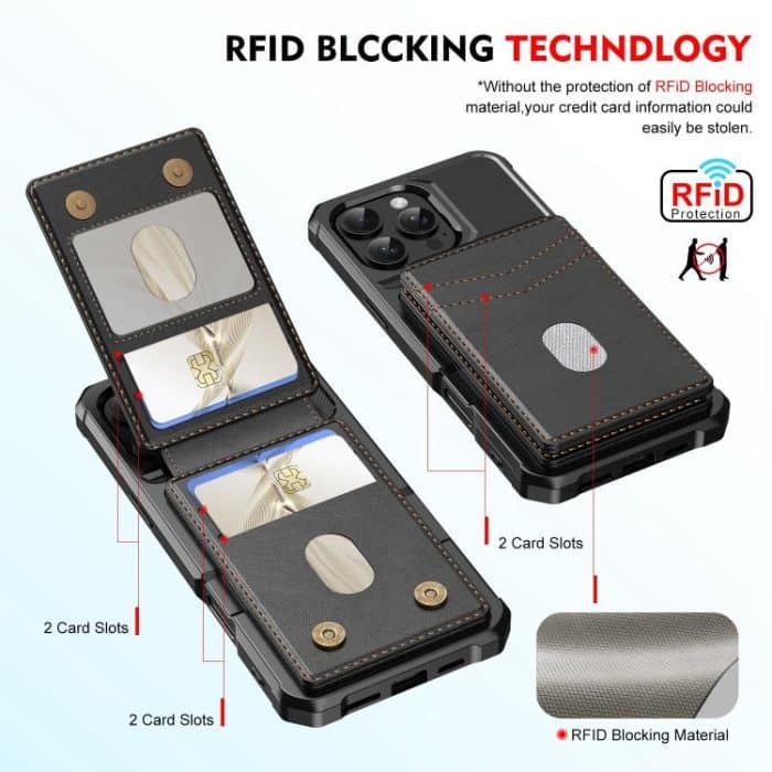 2-in-1 Magnetic Wallet MagSafe Leather Back Phone Case, For iPhone 16 Pro Max, For iPhone 16 Pro, For iPhone 16 Plus, For iPhone 16 – Bild 3