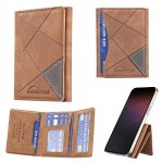 Prismatic Leather Horizontal Magnetic Wallet Card Bag Case