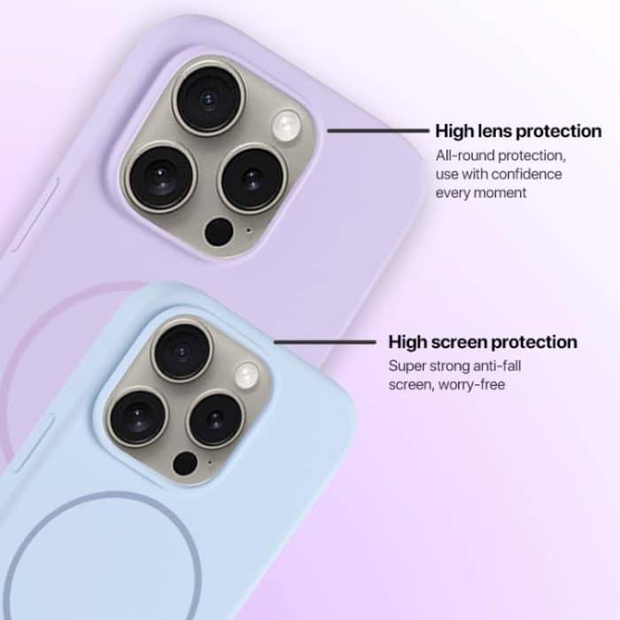 Large Hole Camera MagSafe Liquid Silicone Full Coverage Phone Case, For iPhone 15 Pro Max, For iPhone 15 Pro – Bild 5