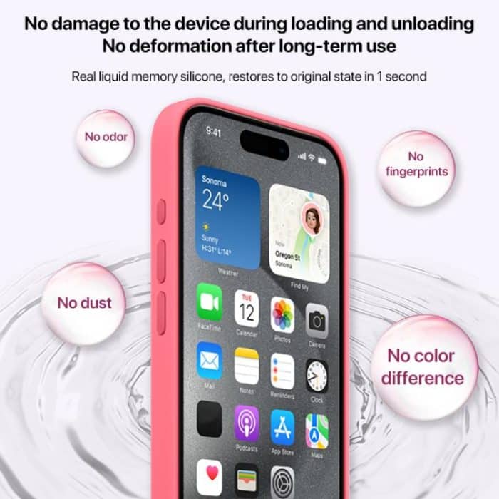 Large Hole Camera MagSafe Liquid Silicone Full Coverage Phone Case, For iPhone 15 Plus, For iPhone 15 – Bild 6