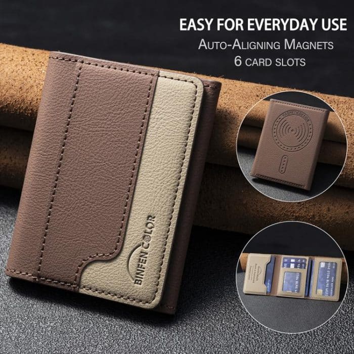 Color Matching Leather Horizontal Magnetic Wallet Card Bag Case – Bild 6