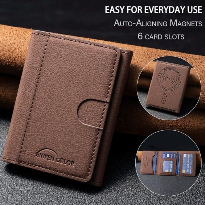 Solid Color Leather Horizontal Magnetic Wallet Card Bag Case – Bild 6