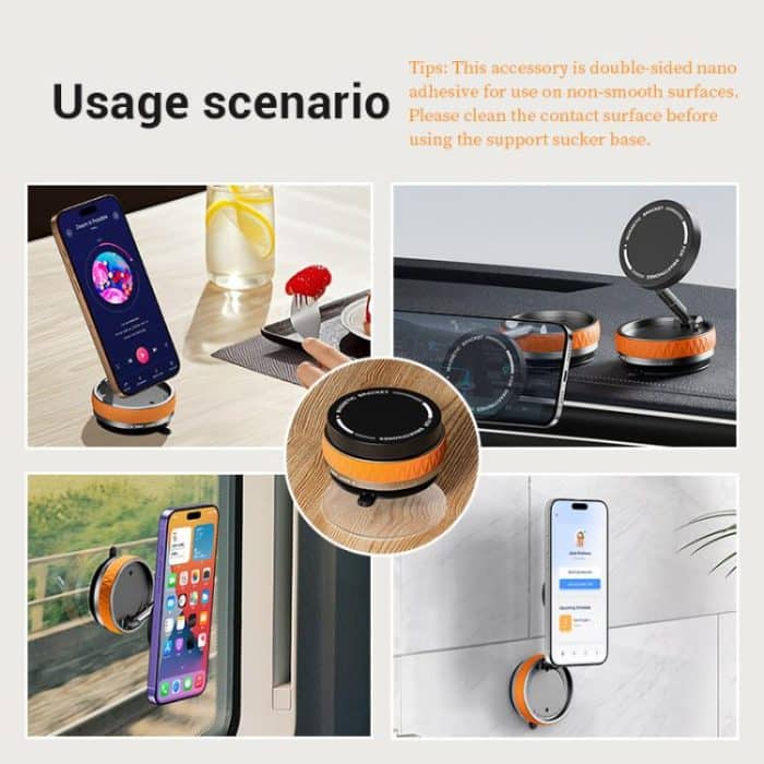 K10B Car Rotatable Vacuum Magnetic Foldable Phone Holder – Bild 7