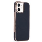 Electroplating Soft Side Sticker Leather MagSafe Phone Case, For iPhone 11, For iPhone 11 Pro