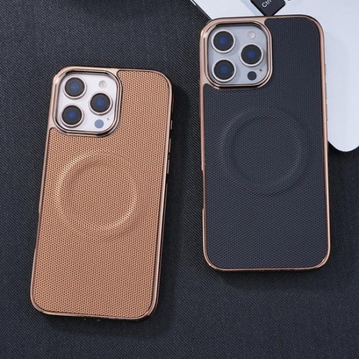Electroplating Soft Side Sticker Leather MagSafe Phone Case, For iPhone 12, For iPhone 12 Pro Max, For iPhone 12 Pro, For iPhone 11 Pro Max – Bild 2