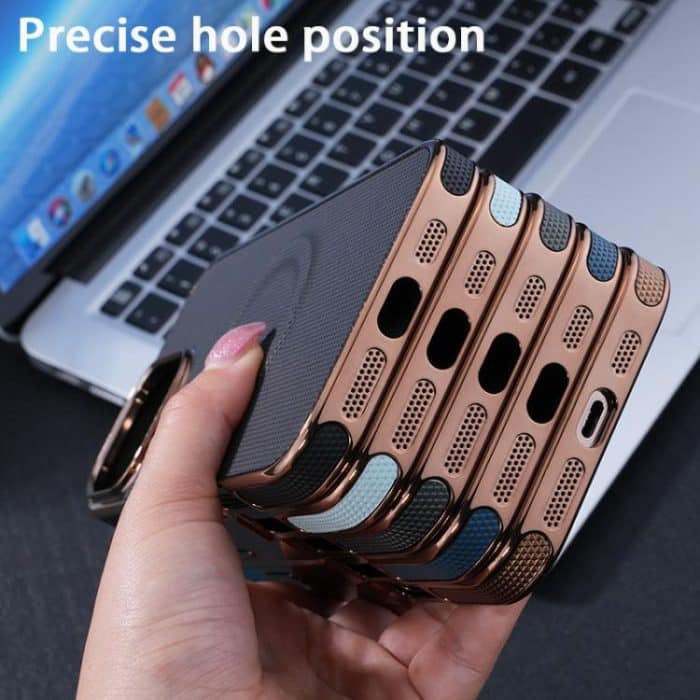 Electroplating Soft Side Sticker Leather MagSafe Phone Case, For iPhone 16, For iPhone 15 Pro Max, For iPhone 15 Pro, For iPhone 15 Plus – Bild 5