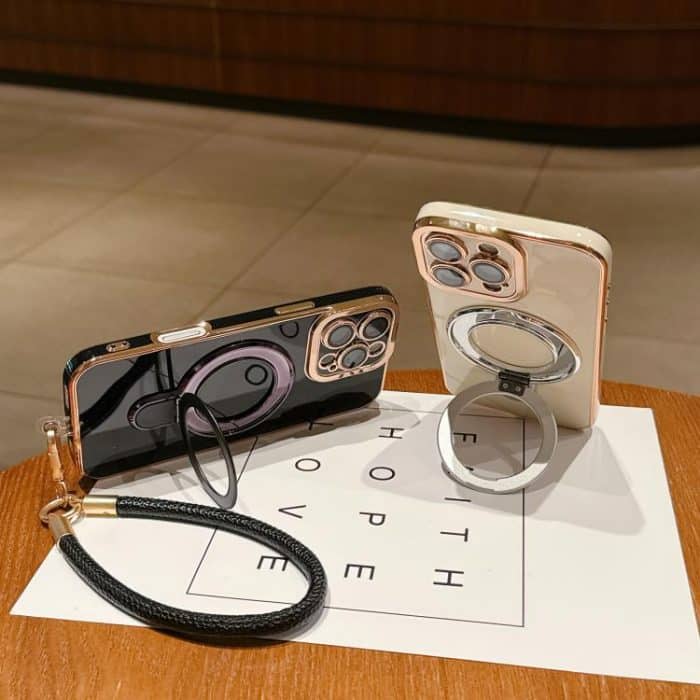 Charm Eye Electroplating Metal Holder Phone Case with Lanyard, For iPhone 15 Plus, For iPhone 15, For iPhone 14 Plus – Bild 6