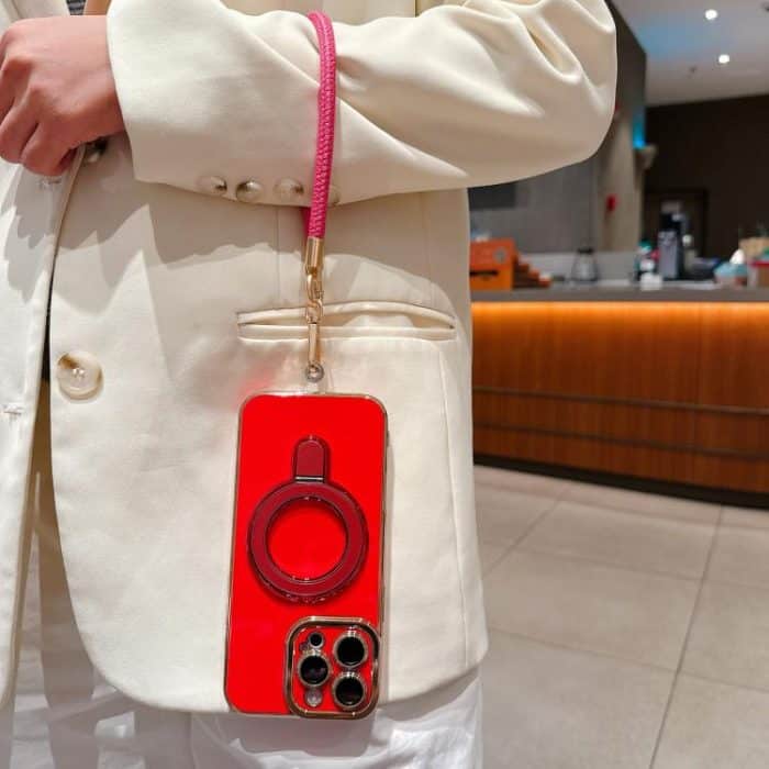 Charm Eye Electroplating Metal Holder Phone Case with Lanyard, For iPhone 16 Pro Max, For iPhone 16 Pro, For iPhone 16 Plus – Bild 7