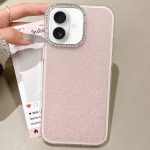 Rhinestone-Embedded Camera Frame Glitter Full Coverage Phone Case, For iPhone 16, For iPhone 15 Pro Max, For iPhone 15 Pro