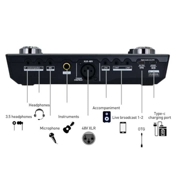 SX97 Multi-function Professional Mixer Live Streaming Sound Card, SX97 – Bild 6
